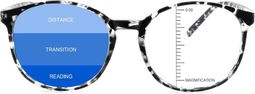 Miniatura 16 de Gafas presbíopicas multifocales progresivas redondas vintage, gafas de luz anti-azul., Negro