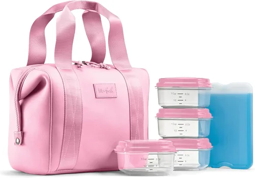 Miniatura 12 de Fit & Fresh Remi - Lonchera de neopreno para mujer, kit de preparación de comidas con recipientes y bolsa de hielo XL, material autoaislante similar
