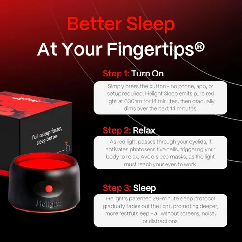 Miniatura 4 de Dispositivo de Terapia de Luz Roja Helight para Dormir – Lámpara de Luz Roja Pura de 630nm para Ayudar al Sueño y Apoyar la Relajación Profunda