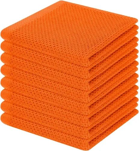 Miniatura 56 de Homaxy Paños de cocina de 100% algodón con tejido de gofre, ultra suaves, absorbentes, de secado rápido, 12 x 12 pulgadas, paquete de 6, amarillo