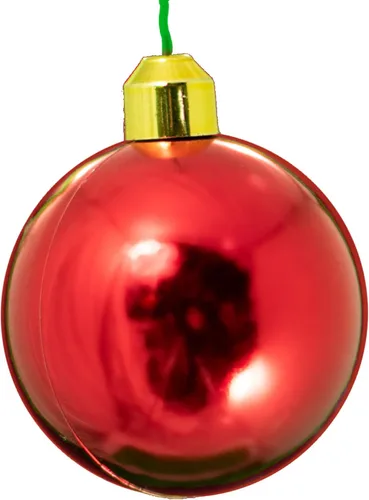 Miniatura 5 de Brillo Rojo Adornos de Bola de Navidad de Plástico, Adornos Colgantes Inastillables para Interior/Exterior (50mm)
