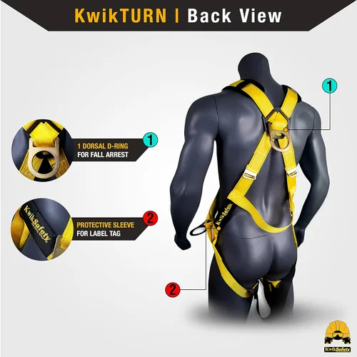 Miniatura 2 de KwikSafety - Charlotte, NC - MONSOON Safety Harness [4 HEAVY DUTY D-RINGS] ANSI OSHA Safety Harness Fall Protection Kit