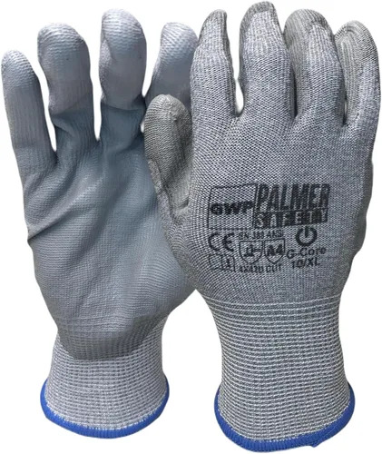 ATERET Guantes de trabajo de nailon HPPE y guantes recubiertos de fibra de vidrio, uso ideal para corte de vidrio, fabricación (varios paquetes