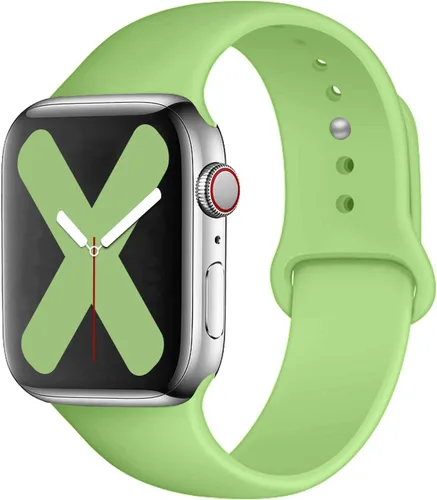 Miniatura 30 de Saucyi Compatible con Apple Watch Band 1.614 in 1.575 in 1.496 in 1.929 in 1.772 in 1.732 in 1.654 in, correa deportiva de silicona suave con cierre