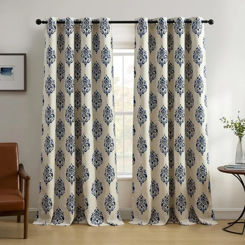 Miniatura 10 de Elrene Home Fashions Navara Medallion Cortina Oscurecedora de Habitación, Panel Único, 52 x 84 pulgadas (1 Panel), Negro