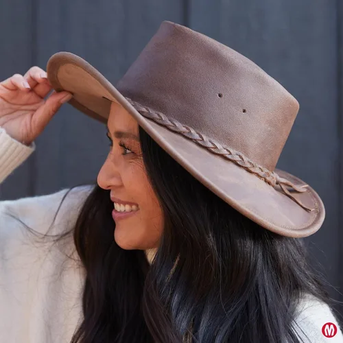 Miniatura 4 de Minnetonka Sombrero plegable unisex – Sombrero de vaquero de ala plana con diseño plegable portátil y ala reforzada