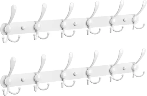 Miniatura 9 de YUNISS Perchero montado en la pared, 3 ganchos triangulares de acero inoxidable para abrigos, sombreros, batas, toallas en recibidor y entrada Negro