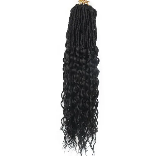 Miniatura 76 de Cabello de ganchillo para mujeres negras Goddess Locs de 14 pulgadas 8 paquetes 613 Locs falsos suaves preenganchados trenzas de ganchillo cabello