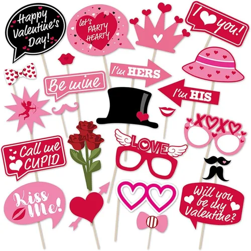Accesorios para cabina de fotos para el día de San Valentín, accesorios para cabina de fotos de amantes felices, accesorios de cabina de fotos para