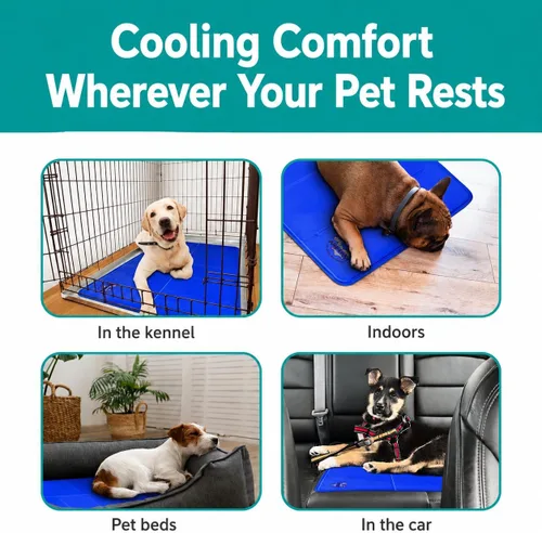 Miniatura 5 de Arf Pets Alfombrilla de enfriamiento para perros – Almohadilla de gel de auto-enfriamiento para camas, perreras y jaulas Duradera, no tóxica