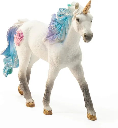 Miniatura 2 de Schleich bayala, Juguetes de unicornio para niñas y niños, semental de unicornio marino con gemas, azul y morado, a partir de 5 años