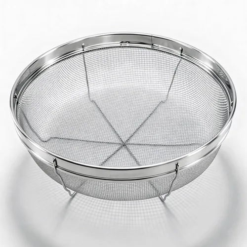 Colador de malla fina para cocina, tazón de colador de acero inoxidable para pasta, arroz, fruta, cestas de malla metálica con base de reposo -