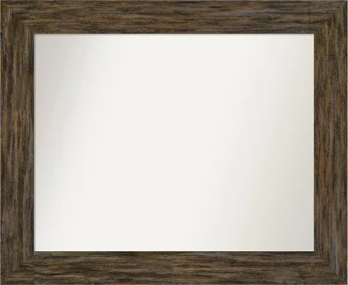 Miniatura 46 de Amanti Art Espejo personalizado, espejo de baño marrón Fencepost, espejo de pared o espejo de tocador de baño sobre el fregadero (27 x 27 pulgadas)