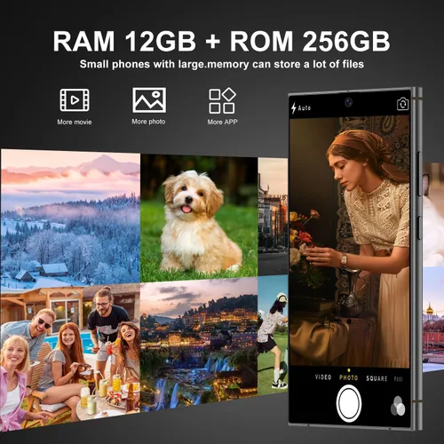 Miniatura 7 de Teléfonos celulares desbloqueados I25 Ultra Smartphone Android 14 Teléfonos 12+256GB/6.8 "Pantalla HD/Dual SIM/108MP+48MP Cámara/6800 mAh/Pluma Negro