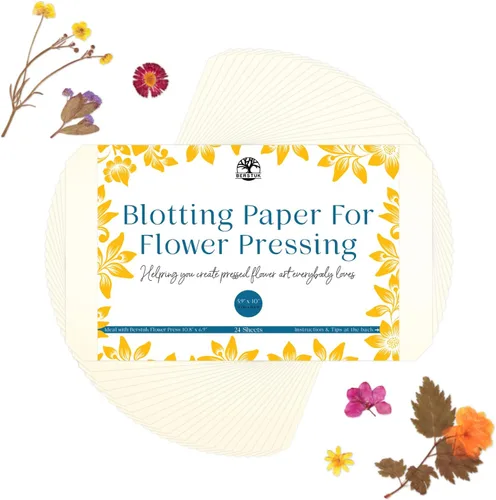 Berstuk - Papel secante para prensa de flores de Berstuk • Recambio de prensa de flores de 5.9 x 10 pulgadas • Corte a medida y listo para usar •