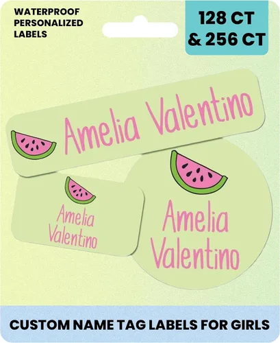 Miniatura 11 de Suministros escolares etiquetas de nombre personalizadas, etiquetas adhesivas de nombre personalizadas lavables para niñas, etiquetas adhesivas
