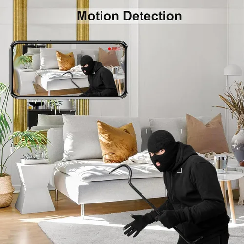 Miniatura 9 de Zyyini , Cámara de seguridad HD 1080P Lente flexible, cámara pequeña, conversación de 2 vías, detección de movimiento, monitor remoto, batería