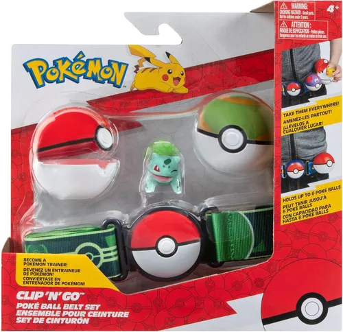 Set de Pokémon - Figura de Batalla de Bulbasaur de 2 Pulgadas con Clip ‘N’ Go con Bola Nido y Accesorios de Poké Ball