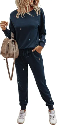 Miniatura 14 de Prettygarden - Conjunto de pijama de dos piezas para mujer, diseño de teñido anudado, sudadera informal de manga larga con pantalones largos, ropa