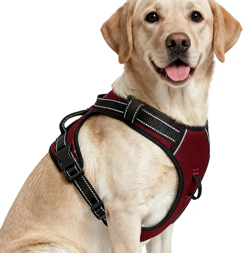 Miniatura 133 de Arnés para perro sin tirones, chaleco reflectante ajustable y acolchado para mascotas con asa de fácil control, fácil de llevar con nudo elegante