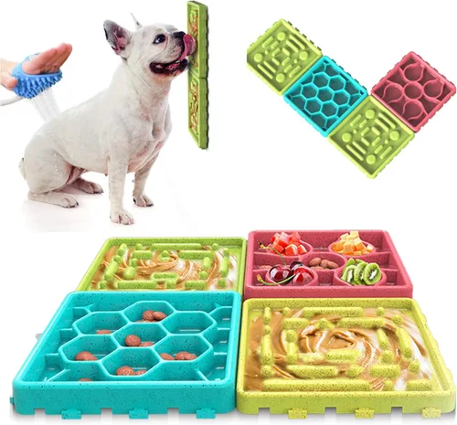 Alfombrilla de alimentación lenta para mascotas - Bandeja, cuencos para perros de alimentación lenta, tapete de alimentación para aliviar la