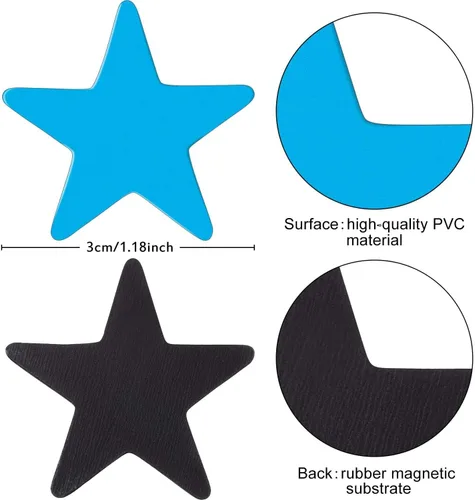 Miniatura 2 de Outus 120 pequeñas estrellas magnéticas – Bonitos imanes en forma de estrella de colores para niños, tabla de recompensas, aula, pizarra blanca