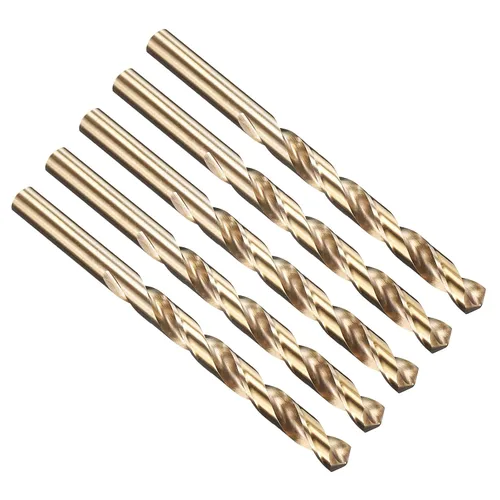 Miniatura 319 de PATIKIL Broca Jobber de 0.039 in, vástago recto M35 cobalto 5% acero de alta velocidad 135° acabado dorado para metal duro de acero inoxidable - 2