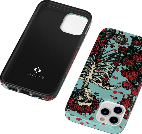 Miniatura 7 de Casely Funda para iPhone 11 Pro Forever Grateful Grateful Dead Skeleton Floral Diseño clásico ultra delgado