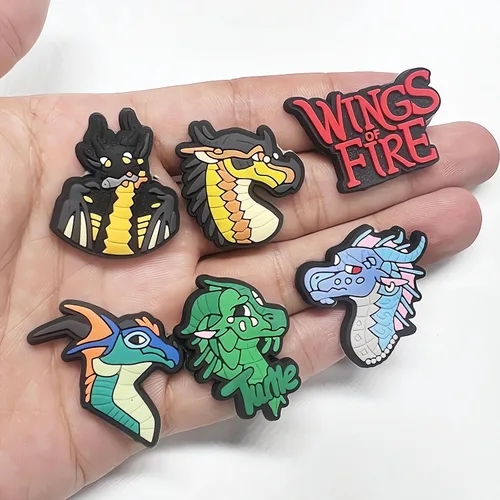 Miniatura 3 de 11 dijes de alas de fuego para zapatos de dragón, decoración de zapatos para niños y niñas, lindos dijes de animales para regalos de fiesta