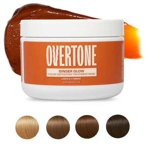 Miniatura 2 de Overtone Acondicionador de color semipermanente para el cabello, brillo jengibre, 8 onzas, nutritivo, sin daños, máscara de depósito