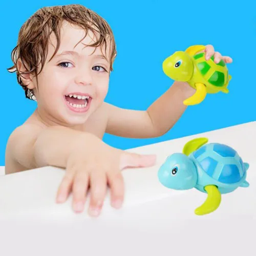 Miniatura 6 de Juguete de tortuga de natación de 3 piezas para bebé, juguete de cadena de cuerda de agua de baño, piscina, juguetes lindos de tortuga de natación