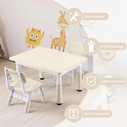 Miniatura 6 de GITAWUSA Silla ajustable para niños, silla infantil ajustable de 3 niveles de altura, sillas para niños y niñas de 2 a 8 años, juego de asiento