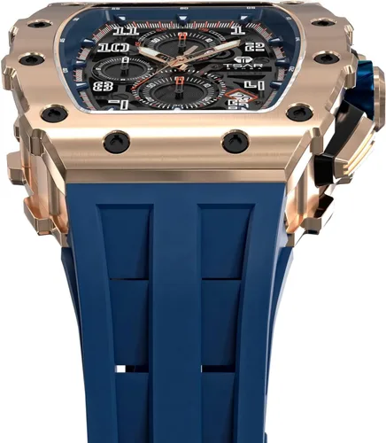 Miniatura 2 de TSAR BOMBA Relojes de lujo para hombre, Tonneau cuadrado, cristal de zafiro, movimiento de cuarzo japonés, 164.0ft, resistente al agua, diseño