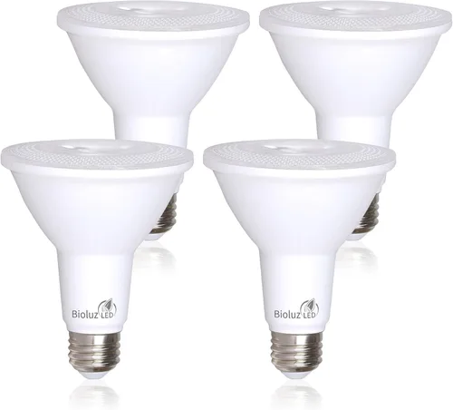 Bioluz LED Paquete de 4 Bombillas LED PAR38 Equivalente a 90W Usando 13W 3000K Blanco Suave 1050 Lúmenes Base E26 Bombillas de Luz de Inundación