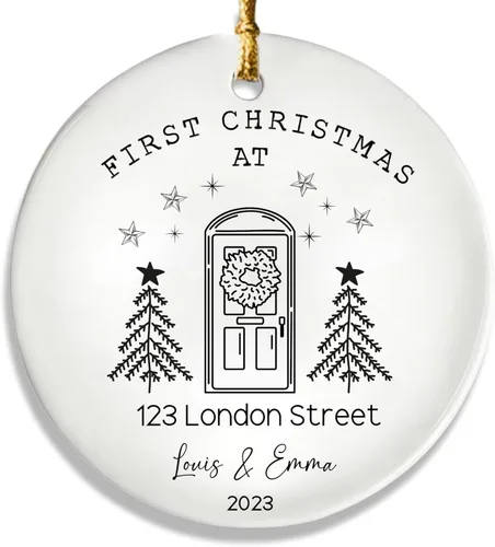 First Christmas in the New Home Ornament, Our First Home Ornament, Minimalist House Ornament, 2023 Christmas Tree Ornament, First Time Homeowner