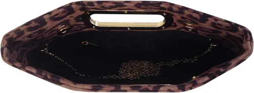 Miniatura 4 de JNB Embrague de leopardo pequeño con asa superior de ante sintético