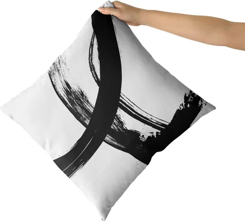 Miniatura 3 de Juego de 2 fundas de almohada decorativas en blanco y negro, fundas de almohada abstractas modernas de 16 x 16 pulgadas, fundas de cojín