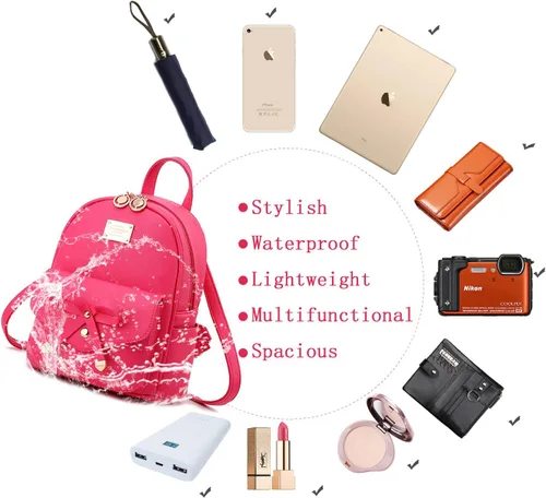 Miniatura 4 de Mochila pequeña para niñas y mujeres, de cuero, a la moda, para el día a día