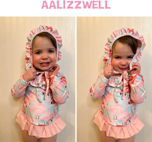 Miniatura 3 de Aalizzwell Bañador de manga larga para bebé niña