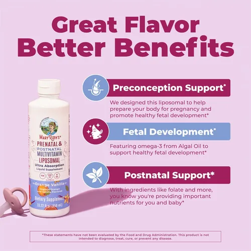 Miniatura 4 de MaryRuth's Multivitamínico prenatal y posnatal liposomal Preconcepción y embarazo Vitaminas prenatales para mujeres con folato colina Omega 3