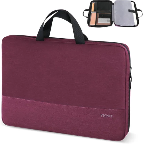 Miniatura 18 de Ytonet Funda profesional para transportar laptop de 15.6 pulgadas, resistente al agua, compatible con la TSA, con asas, compatible con laptops Rosa