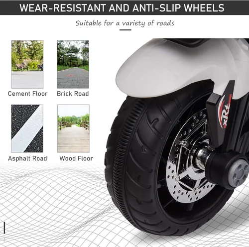 Miniatura 4 de Aosom Motocicleta para niños de 6V, juguete de montar para niños pequeños, batería de alta tracción, mini moto eléctrica con interruptor