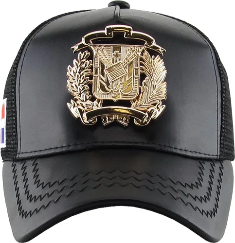 Miniatura 2 de Gorra de camionero ajustable con insignia dorada de República Dominicana