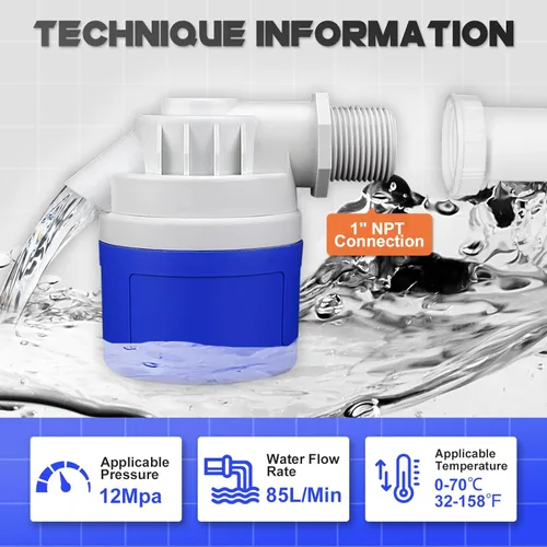 Miniatura 2 de Válvula de flotador de agua de entrada lateral de 1 pulgada, válvula de flotador de control automático de nivel de agua de 1 pulgada para tanque