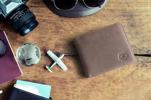 Miniatura 3 de Cartera plegable de piel Stealth Mode para hombre con ventana de identificación y bloqueo RFID