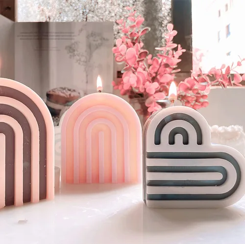 Miniatura 2 de Paquete de 2 moldes para velas en forma de corazón, decoración de mesa, molde de resina y jabón, molde de silicona 3D para velas hechas a mano