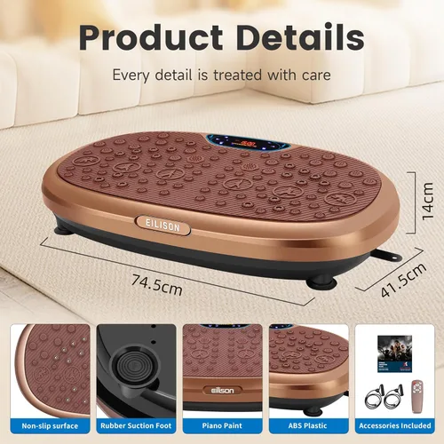 Miniatura 7 de EILISON FitMaxx 3D XL Vibration Plate Exercise Machine - Whole Body Workout Vibration Platform w/Loop Bands - Lymphatic Drainage Machine for