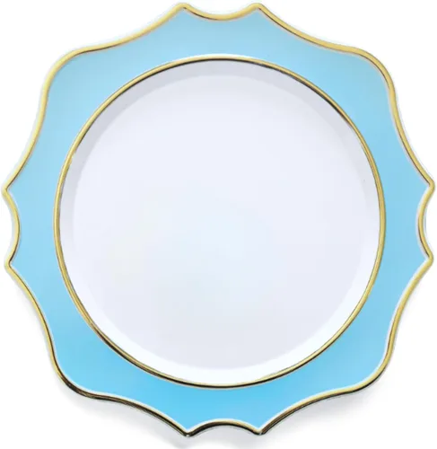 "Occasions" - 10 cargadores redondos de plástico de 13.25 pulgadas, para decoración de fiestas, platos desechables (aguamarina imperial y dorado)