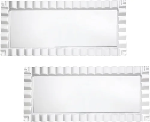 Miniatura 4 de Party Essentials Bandejas onduladas decorativas desechables de plástico duro, 14 "x 6", transparentes