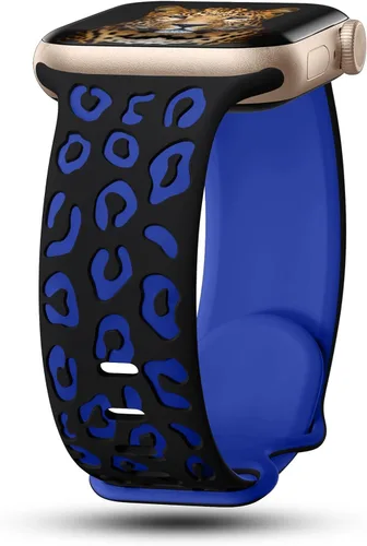 Miniatura 9 de CreateGreat Correas de leopardo grabadas compatibles con Apple Watch Band de 1.575 in 1.614 in 1.496 in 1.654 in 1.732 in 1.772 in 1.811 in 1.929 in